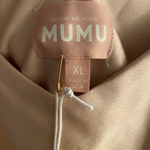 NWT Faith Maxi Formal Dress (Mumu Champagne Luxe Satin) - Picture 4 of 5